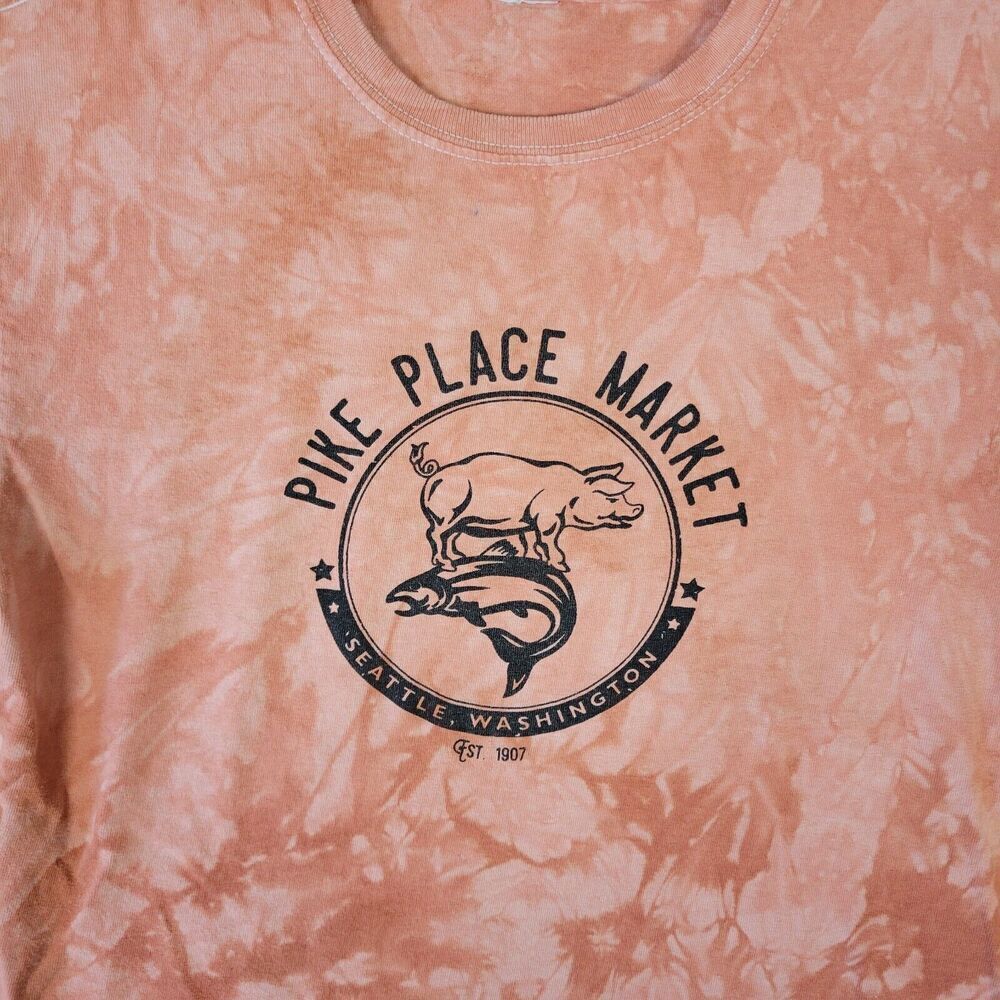 Pike Place Market Shirt Women's Medium Tie Dye Seattle Washington Casual - Picture 2 of 7